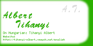 albert tihanyi business card